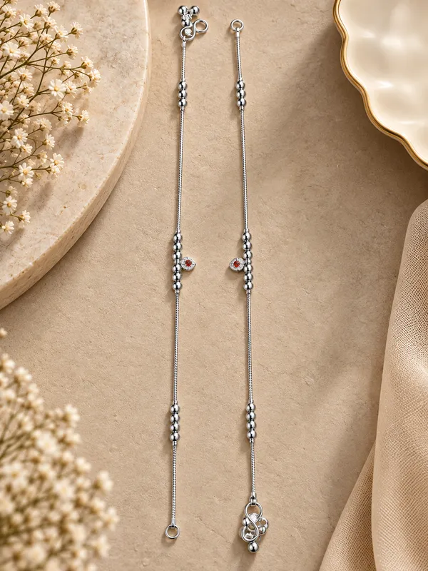Silver_Plated_Black_&_White_Pearl_Payal_/_Anklet_–_10_Inch