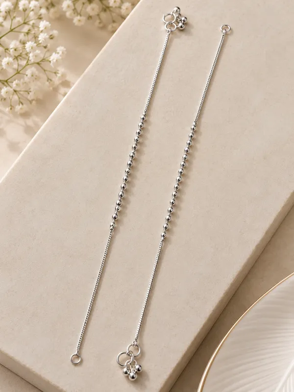 Silver_Plated_Black_&_White_Pearl_Payal_/_Anklet_–_10_Inch