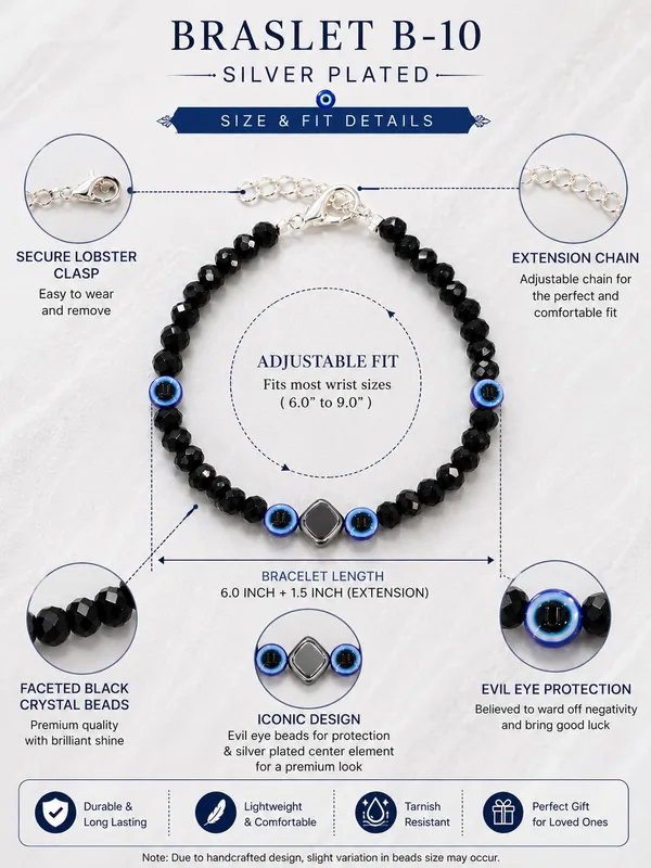 Silver_Plated_Evil_Eye_Black_Crystal_Bracelet_B-10_–_Adjustable_7.5_Inch