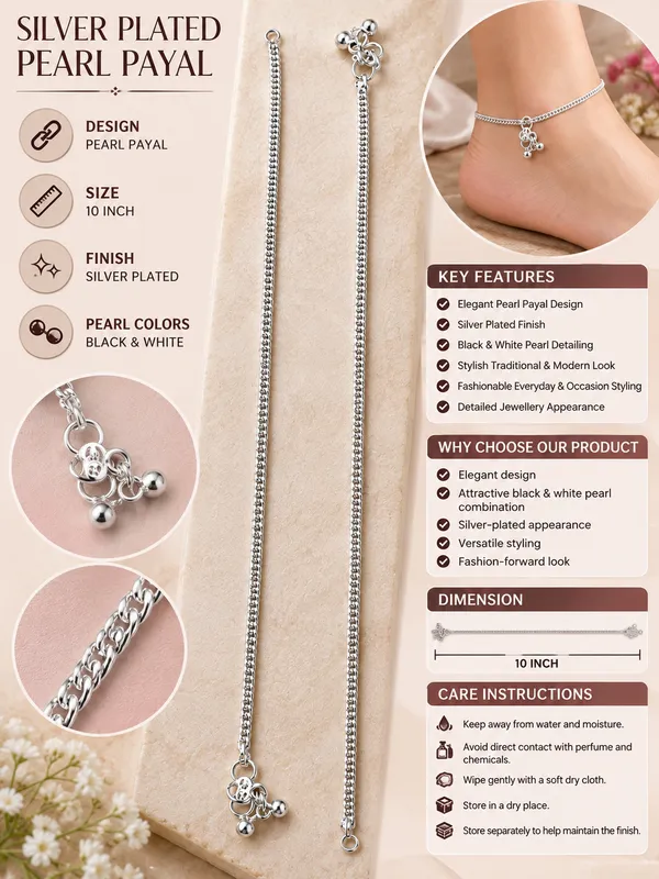 Silver_Plated_Pearl_Payal_/_Anklet_–_10_Inch