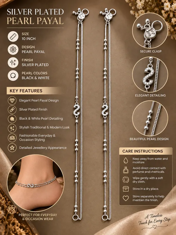 Silver_Plated_Pearl_Payal_/_Anklet_with_S_Design_–_10_Inch