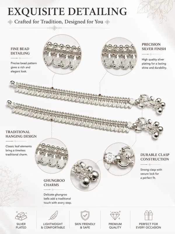 Silver_Plated_Traditional_Payal_Anklet_with_Hanging_Leaf_Elements_&_Ghungroo_Charms_–_10_Inch