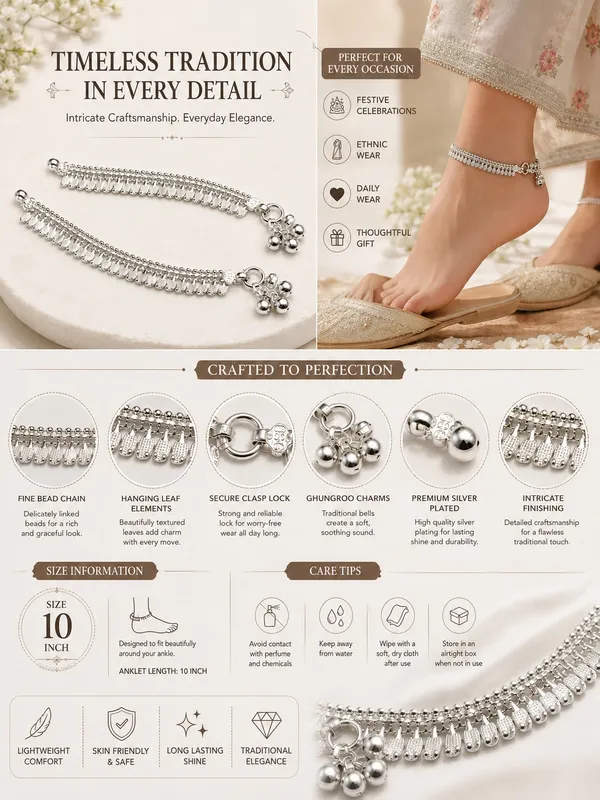 Silver_Plated_Traditional_Payal_Anklet_with_Hanging_Leaf_Elements_&_Ghungroo_Charms_–_10_Inch