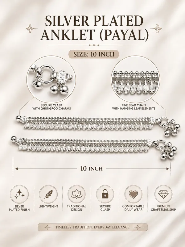 Silver_Plated_Traditional_Payal_Anklet_with_Hanging_Leaf_Elements_&_Ghungroo_Charms_–_10_Inch