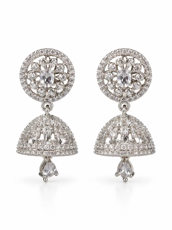 Silver_Tone_Crystal_Jhumka_Earrings