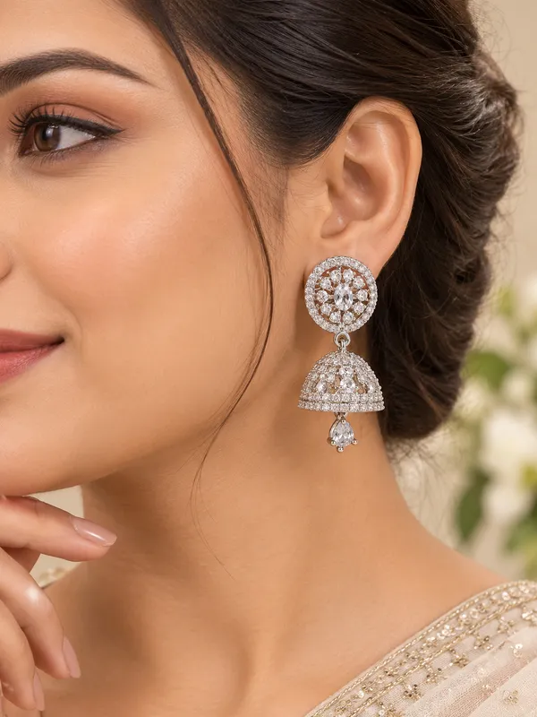Silver_Tone_Crystal_Jhumka_Earrings