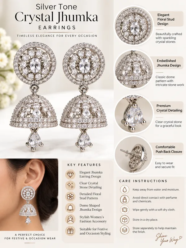 Silver_Tone_Crystal_Jhumka_Earrings