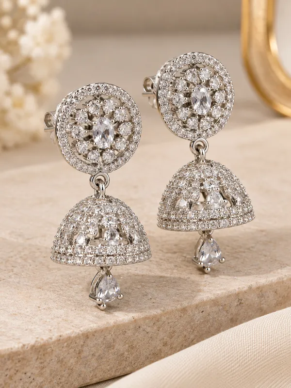Silver_Tone_Crystal_Jhumka_Earrings