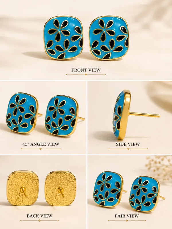 Sky_Blue_&_Black_Meenakari_Square_Stud_Earrings_for_Women_–_Gold_Plated_Floral_Enamel_Earrings,_Lightweight_Traditional_Fashion_Jewellery