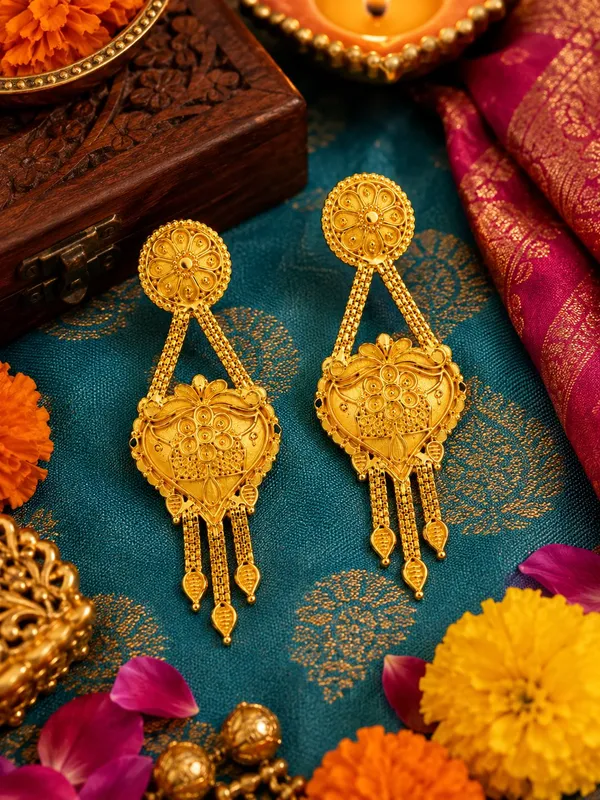 Traditional_Floral_Gold-Plated_Drop_Earrings