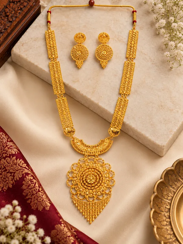 Traditional_Gold_Tone_Look_Necklace_Set_with_Matching_Earrings__Adjustable_Dori