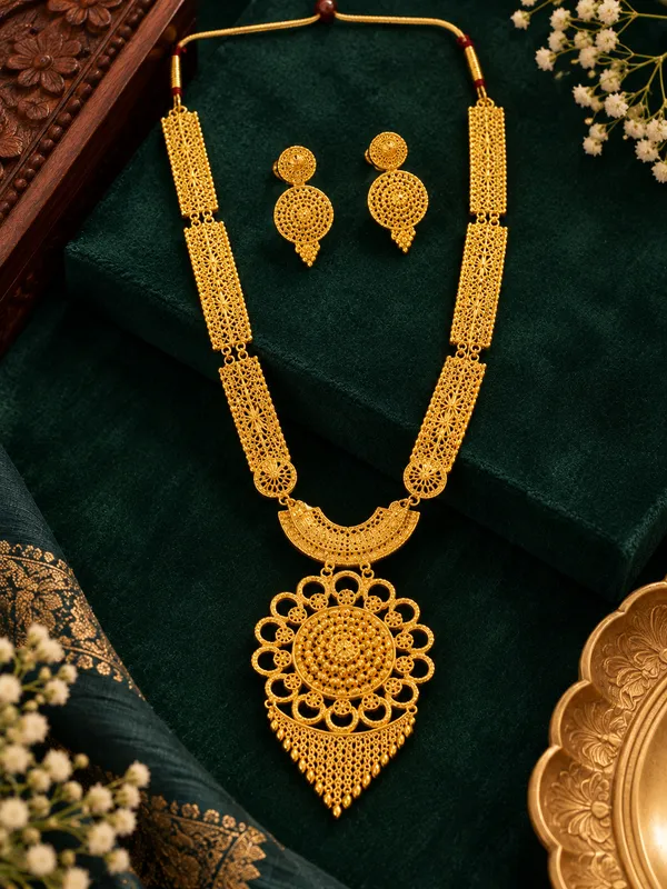 Traditional_Gold_Tone_Look_Necklace_Set_with_Matching_Earrings__Adjustable_Dori