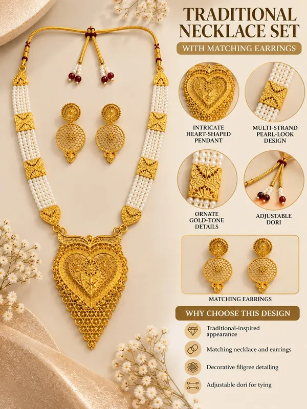 Traditional_Gold_Tone_Pearl_Look_Necklace_Set_with_Matching_Earrings