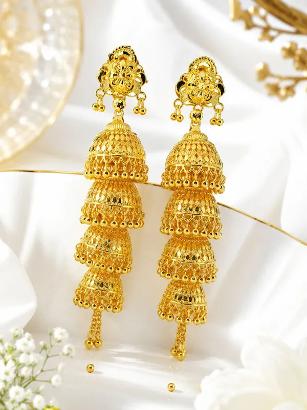 Traditional_Multi-Layer_Gold_Plated_Jhumka_Earrings
