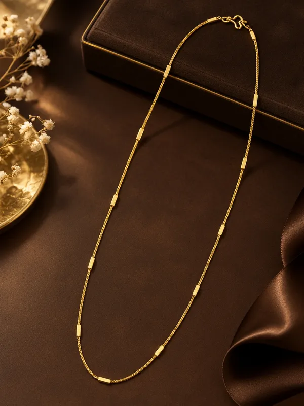 Women_20_Inch_Gold_Plated_Slim_Chain_with_Rectangular_Accent_Details_&_S-Type_Hook