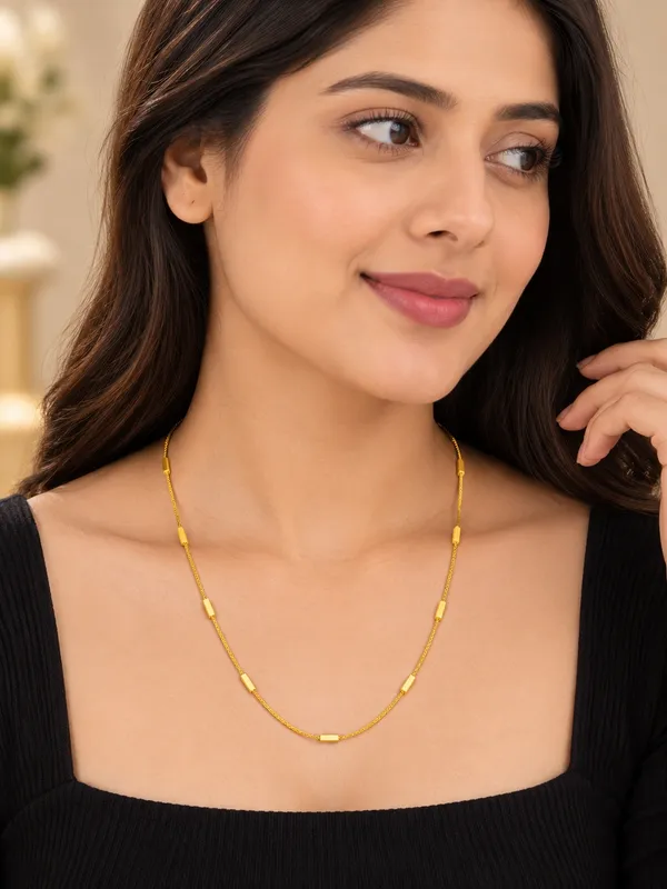 Women_20_Inch_Gold_Plated_Slim_Chain_with_Rectangular_Accent_Details_&_S-Type_Hook