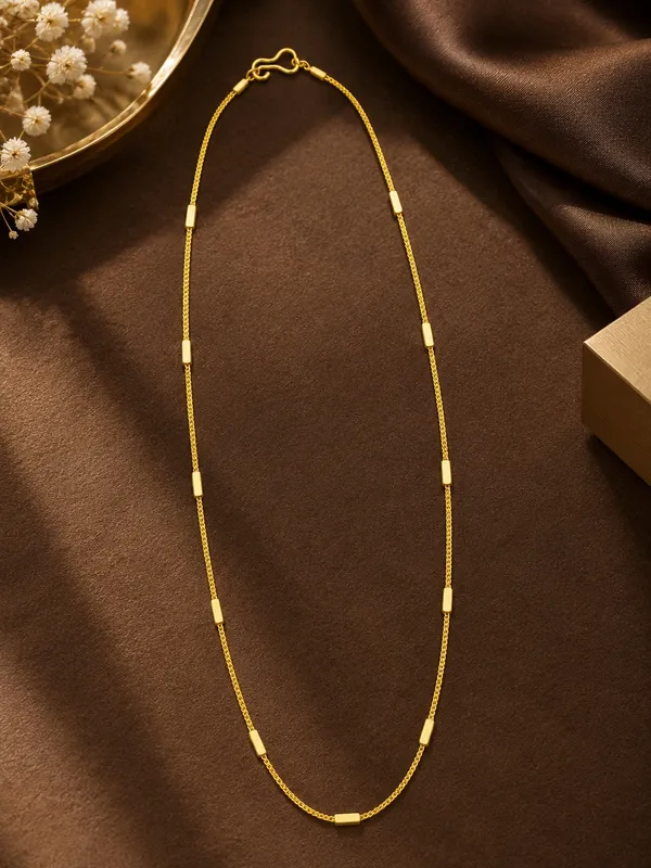 Women_20_Inch_Gold_Plated_Slim_Chain_with_Rectangular_Accent_Details_&_S-Type_Hook