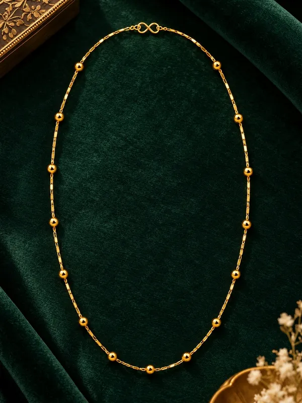 Women_Gold_Plated_Beaded_Chain_Necklace_–_20_Inch,_Minimal_Round_Bead_Design_with_S-Type_Hook