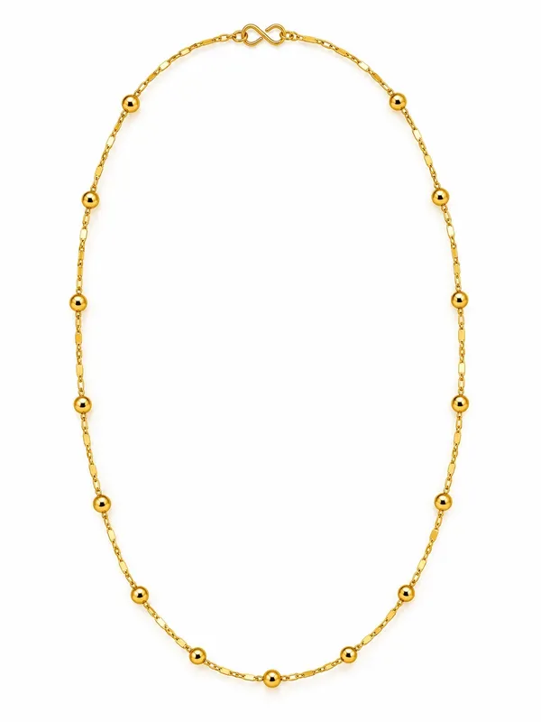 Women_Gold_Plated_Beaded_Chain_Necklace_–_20_Inch,_Minimal_Round_Bead_Design_with_S-Type_Hook