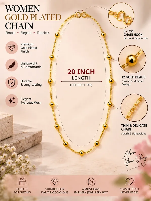 Women_Gold_Plated_Beaded_Chain_Necklace_–_20_Inch,_Minimal_Round_Bead_Design_with_S-Type_Hook