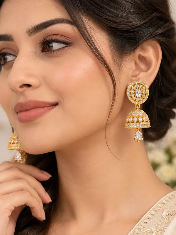 Women_Gold_Tone_Crystal_Jhumka_Earrings