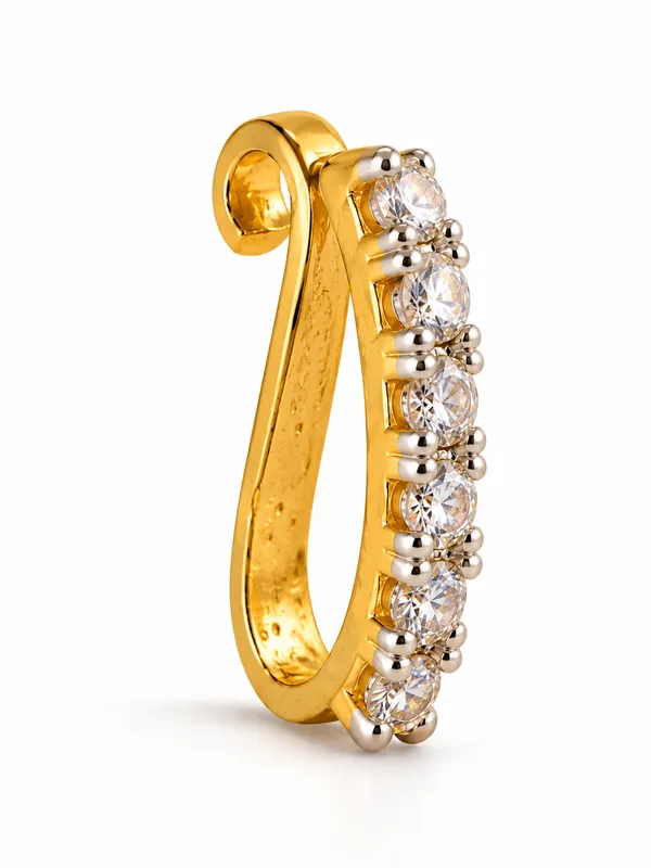 Women's_Gold-Plated_Clear_Stone_Non-Piercing_Clip-On_Nose_Pin