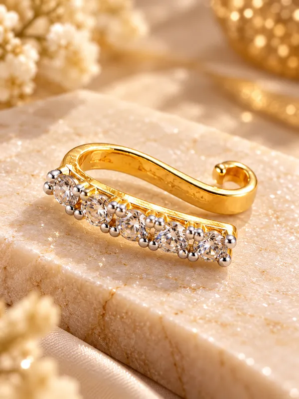 Women's_Gold-Plated_Clear_Stone_Non-Piercing_Clip-On_Nose_Pin
