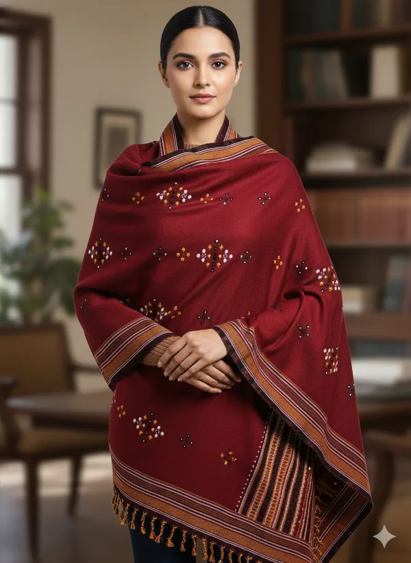 Winter_Special_Bhujodi_Hand_Weaving_Kutchi_KH_Thirteen_Butta_Shawl_for_women_MAROON