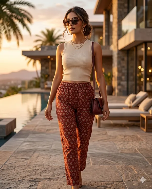 Summer_Special_Pure_Cotton_Original_Ajarakh_Hand_Block_Printed_Straight_Pant_for_women__KH_Ajarakh_Maroon_Pant_05|_free_Size|Suitable_upto_Xl|_full_Stitched|Original_Ajarakh_Hand_block_Printed_Material|