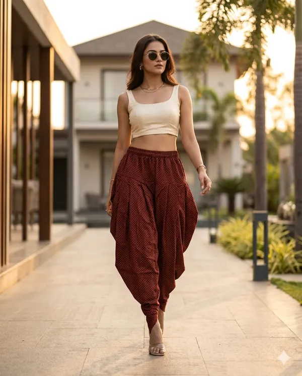 Summer_Special_Pure_Cotton__Original__Ajrakh___Hand_block_Printed___Dhoti_Pant_for_Women_/free_size_/_Suitable_upto_xl_/_full_Stitched/_original_Hand_Block_printed|