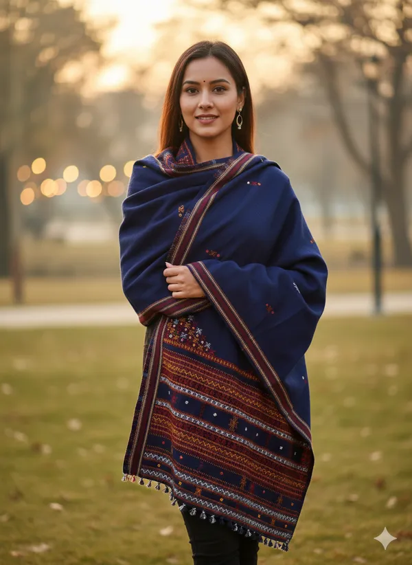 Winter_Special_Bhujodi_Hand_Weaving_Kutchi_KH_Four_Corner_Shawl_for_women_NAVY_BLUE