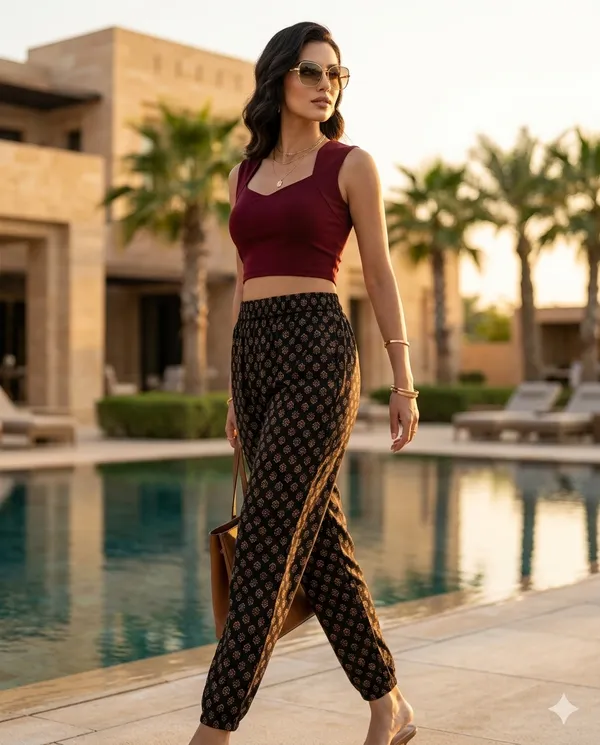 Summer_Special_Pure_Cotton_Original_Ajarakh_Hand_Block_Printed_Straight_Pant_for_women__KH_Ajarakh_Black_Pant_07|_free_size|Suitable_upto_Xl|_full_Stitched|original_Ajarakh_Hand_block_printed_material|
