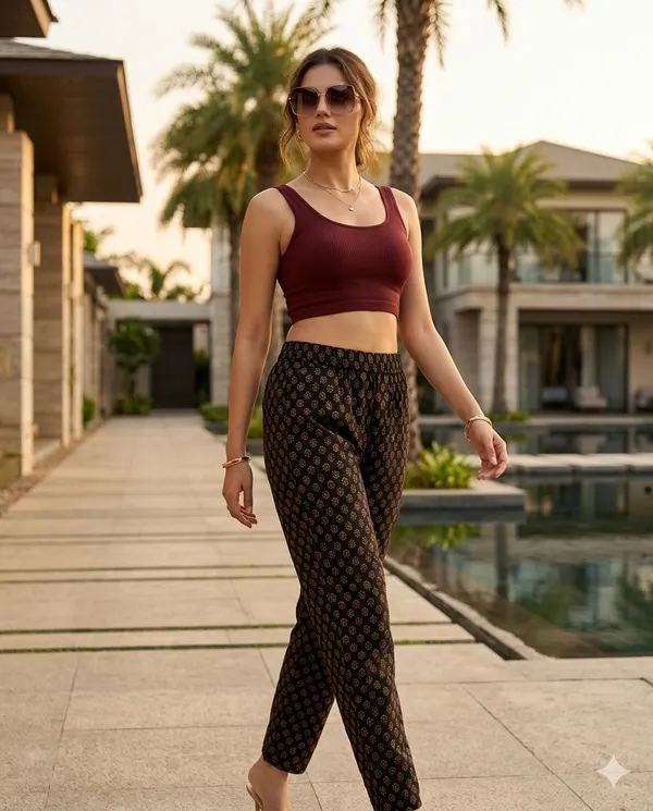 Summer_Special_Pure_Cotton_Original_Ajarakh_Hand_Block_Printed_Straight_Pant_for_women__KH_Ajarakh_Black_Pant_07|_free_size|Suitable_upto_Xl|_full_Stitched|original_Ajarakh_Hand_block_printed_material|