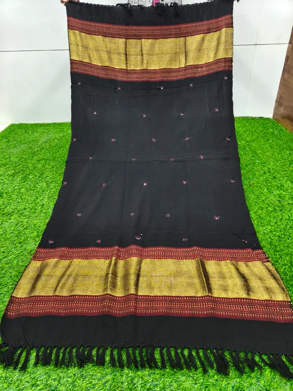 Winter_Special_Bhujodi_Hand_Weaving_Kutchi_By_KH_Jaripatta_Shawl_for_women_Black