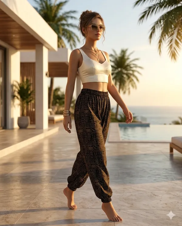Summer_Special_Pure_Cotton_Original_Ajrakh_Hand_Block_Printed_Harem_Pant_for_women_KH_Ajrakh_Harem_Black_01_|_free_size_|Suitable_upto_Xl_|_full_Stitched_|_Original_Ajrakh_Hand_block_printed|