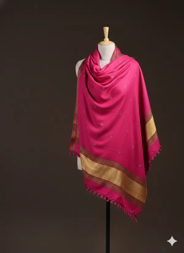 Winter_Special_Bhujodi_Hand_Weaving_Kutchi_By_KH_Jaripatta_Shawl_for_women_PINK