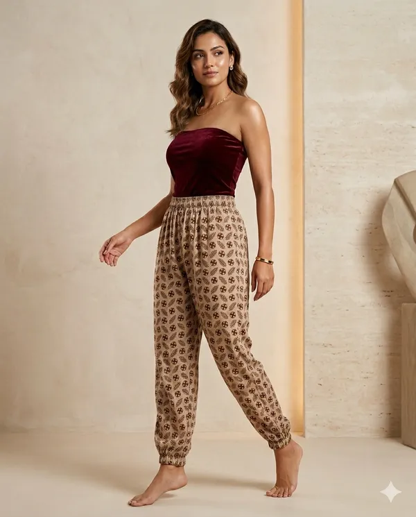 Summer_Special_Pure_Cotton_Original_Ajrakh_Hand_Block_Printed_Harem_Pant_for_women_KH_Ajrakh_Harem_Cream_01_|_free_size_|Suitable_upto_Xl_|_full_Stitched_|_Original_Ajrakh_Hand_block_printed|