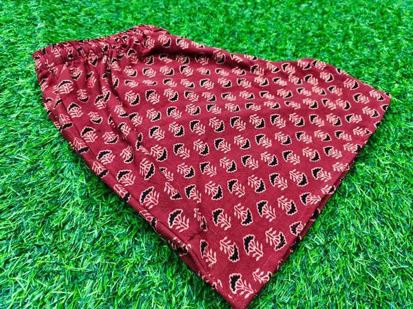 summer_special_pure_cotton_original_Ajarakh_Hand_Block_Printed_Shorts_for_women__KH_Ajarakh_shorts_MAROON__07/free_sizs_/suitable_up_to_xl_/full_stitched_/original_Ajarakh_Hand_block_printed_material/