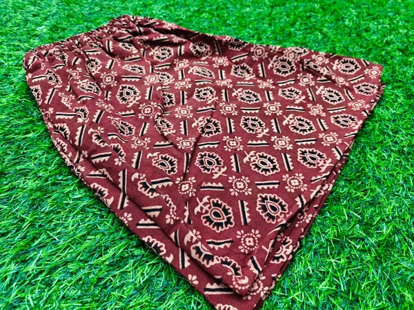 summer_special_pure_cotton_original_Ajarakh_Hand_Block_Printed_Shorts_for_women__KH_Ajarakh_shorts_MAROON__10/free_sizs_/suitable_up_to_xl_/full_stitched_/original_Ajarakh_Hand_block_printed_material/