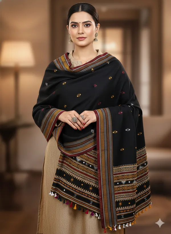 Winter_Special_Bhujodi_Hand_Weaving_Kutchi_KH_Butti_Shawl_for_women_Black
