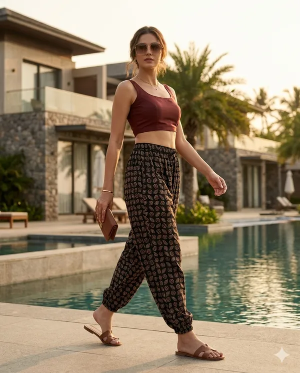 Summer_Special_Pure_Cotton_Original_Ajrakh_Hand_Block_Printed_Harem_Pant_for_women_KH_Ajrakh_Harem_Black_05_|_free_size_|Suitable_upto_Xl_|_full_Stitched_|_Original_Ajrakh_Hand_block_printed|