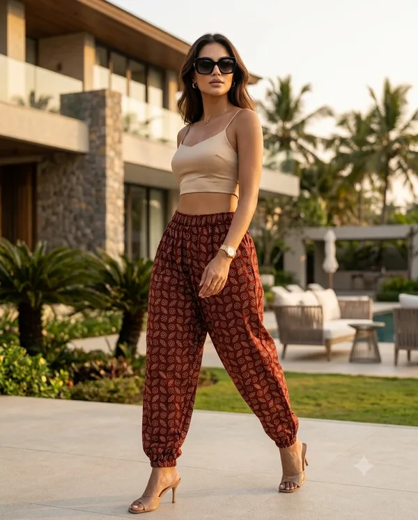 Summer_Special_Pure_Cotton_Original_Ajrakh_Hand_Block_Printed_Harem_Pant_for_women_KH_Ajrakh_Harem_Maroon_02_|_free_size_|Suitable_upto_Xl_|_full_Stitched_|_Original_Ajrakh_Hand_block_printed|