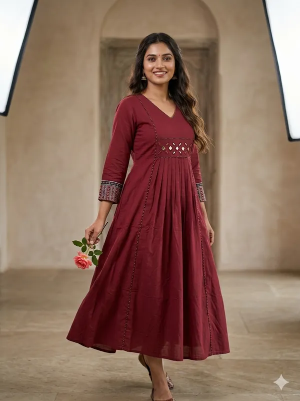 PREMIUM_COTTON_FROCK_STYLE_DESIGNER_KURTI_By_KH_PREMIUM_CLOTHING_BRAND