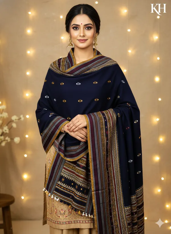 Winter_Special_Bhujodi_Hand_Weaving_Kutchi_KH_Butti__Shawl_for_women_NAVY_BLUE