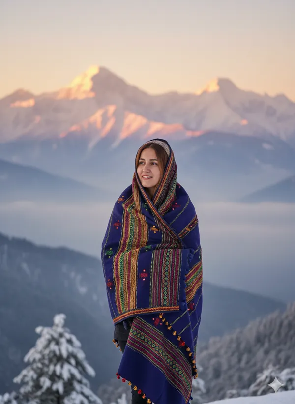 Winter_Special_Bhujodi_Hand_Weaving_Kutchi_KH_Patang_Corner_Shawl_for_women_Blue
