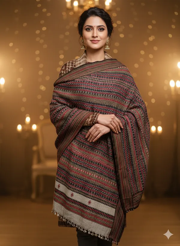Winter_Special_Bhujodi_Hand_Weaving_Kutchi_KH_Full_Colour_Shawl_for_women_Brown