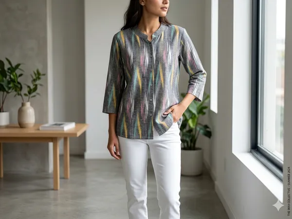 Women’s_Cotton_Ikat_Printed_Short_Kurti_Top_|_Casual_Ethnic_Wear_Tunic_for_Women
