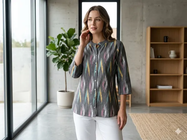 Women’s_Cotton_Ikat_Printed_Short_Kurti_Top_|_Casual_Ethnic_Wear_Tunic_for_Women