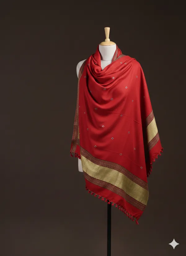 Winter_Special_Bhujodi_Hand_Weaving_Kutchi_By_KH_Jaripatta_Shawl_for_women_RED