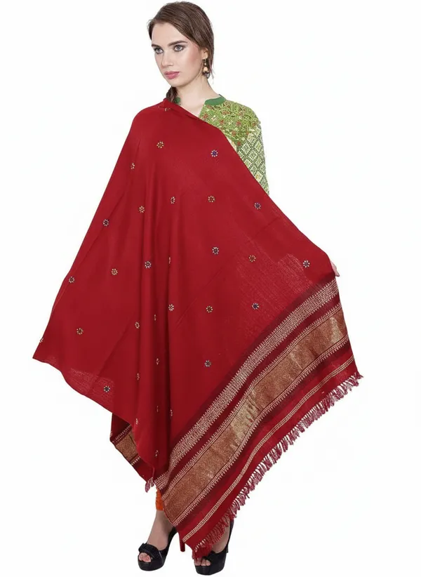 Winter_Special_Bhujodi_Hand_Weaving_Kutchi_By_KH_Jaripatta_Shawl_for_women_RED